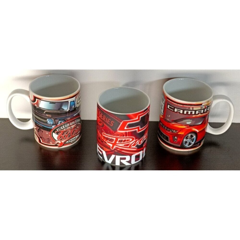 Chevrolet Coffee Mugs Set Of 3 Chevy Choko Authentics